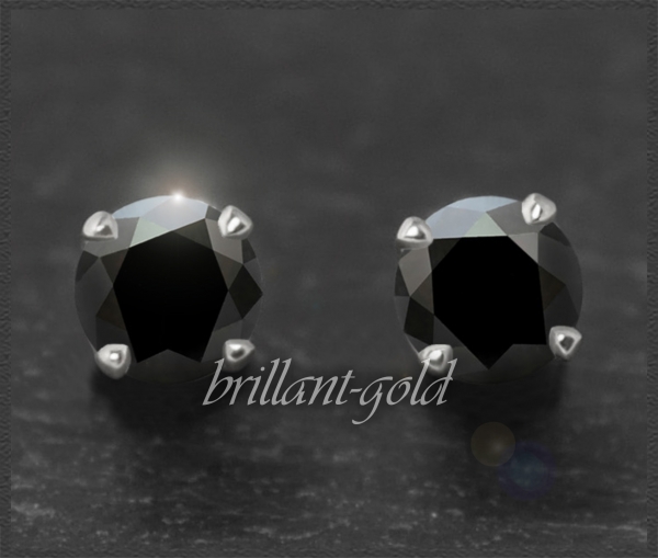 Ohrstecker 585 Gold, Saphir schwarz 4,5,6,7mm